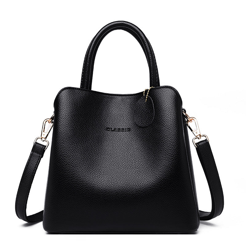 luxury leather tote handbag