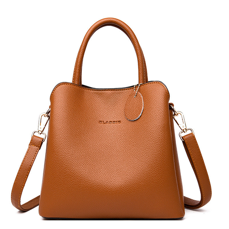 luxury leather tote handbag