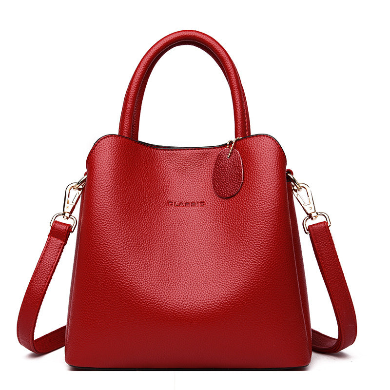 luxury leather tote handbag