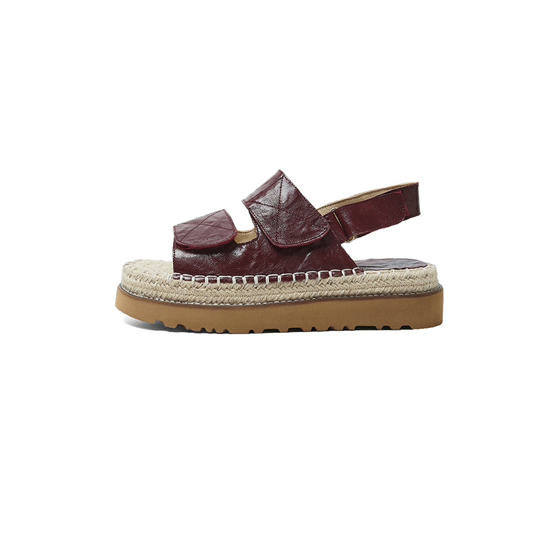 Women's Sheepskin Espadrille Platform Sandals