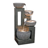 Stone Cascading Bowl Fountain - Pack Of: 1 unit | Materials: Resin; stone powder | Décor style: Modern