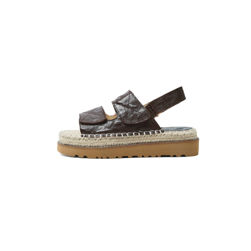 Women's Sheepskin Espadrille Platform Sandals