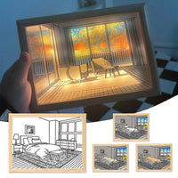 Illuminated Picture LED Decorative Light showcasing a vibrant room scene with a cozy ambiance.