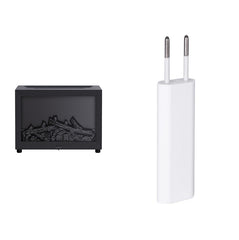 New Flame Aromatherapy essential oil diffuser and power adapter, designed to create a calming atmosphere.
