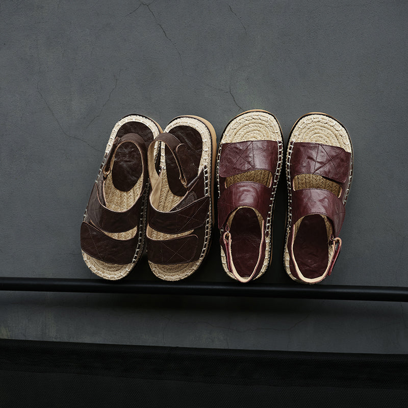 Women's Sheepskin Espadrille Platform Sandals