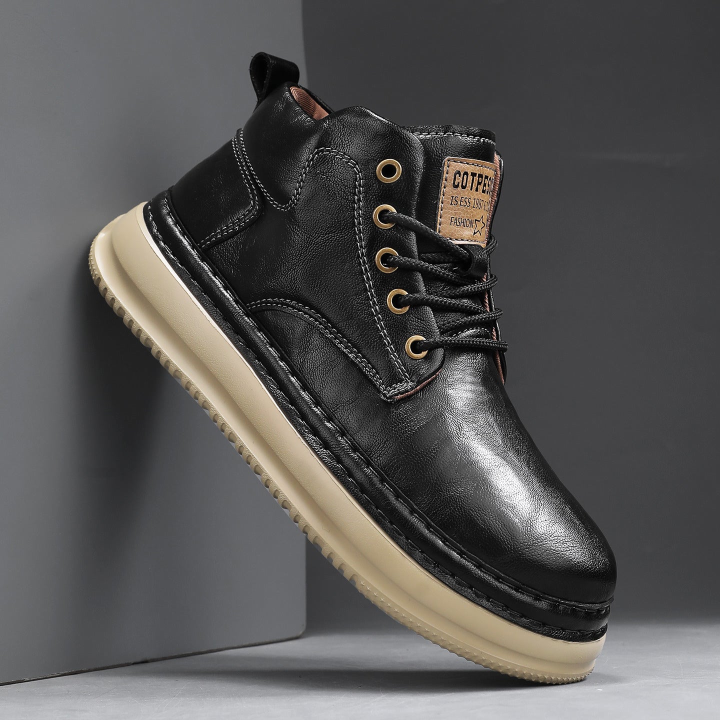 Men's Retro Mid-Top Boots - Casual Everyday Style