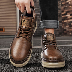 Men's Retro Mid-Top Boots - Casual Everyday Style
