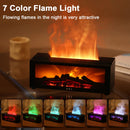 New Flame Aromatherapy colorful essential oil diffuser creating a realistic flame effect with 7 colors.