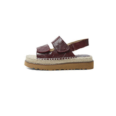 Women's Sheepskin Espadrille Platform Sandals