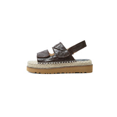 Women's Sheepskin Espadrille Platform Sandals