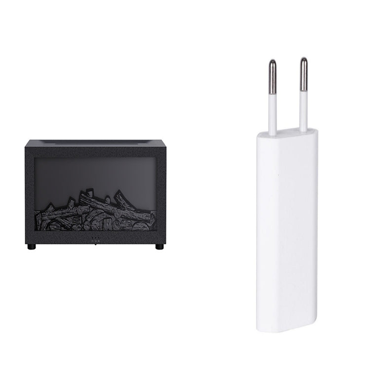 New Flame Aromatherapy essential oil diffuser and power adapter, designed to create a calming atmosphere.
