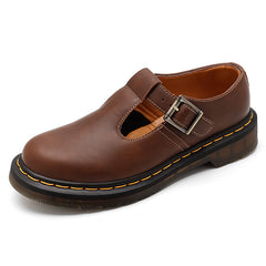 genuine leather T-strap Mary Jane shoes