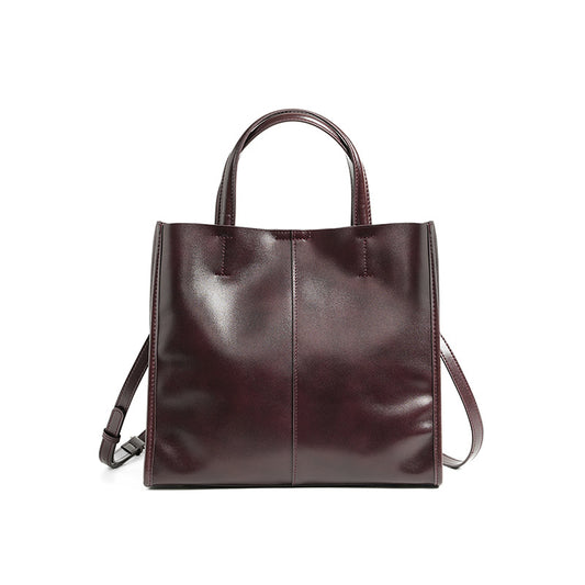 Genuine Leather High-End Womens Stylish And Versatile Handbag