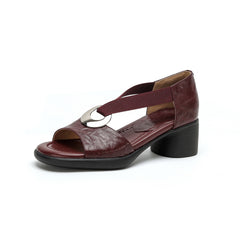 handmade sheepskin block heel sandals