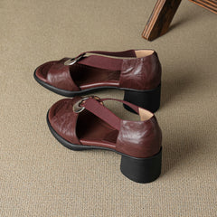 handmade sheepskin block heel sandals